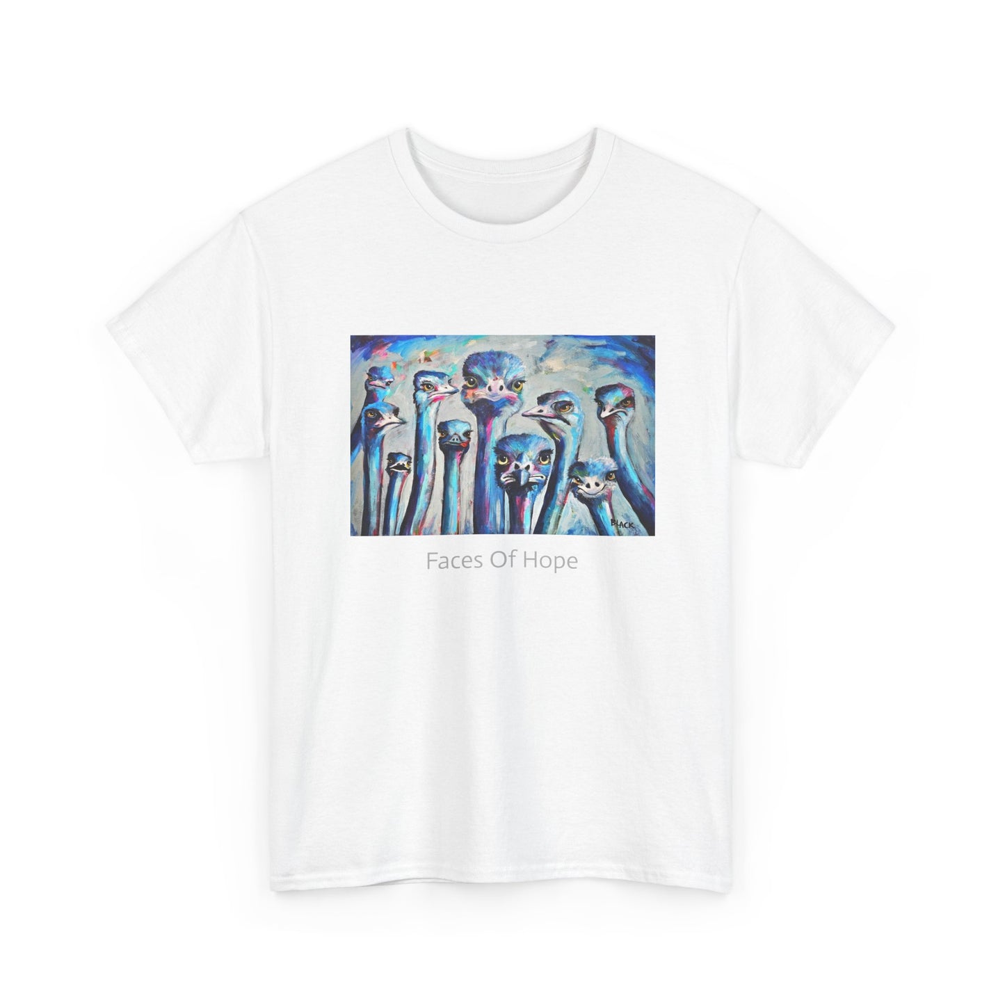 Faces Of Hope - Unisex Heavy Cotton Shirt, Ostrich Lovers T-shirt , Unique Artwear