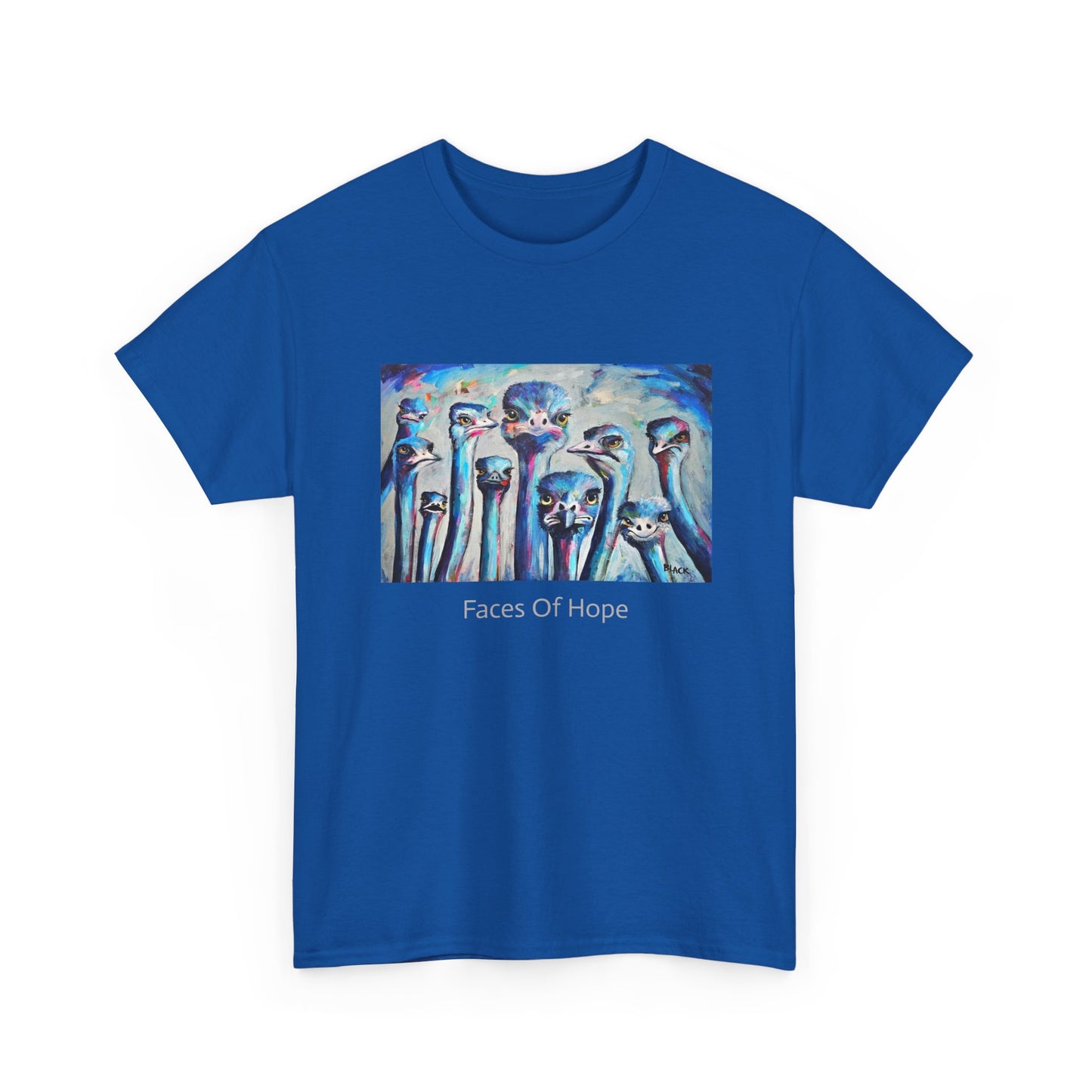 Faces Of Hope - Unisex Heavy Cotton Shirt, Ostrich Lovers T-shirt , Unique Artwear
