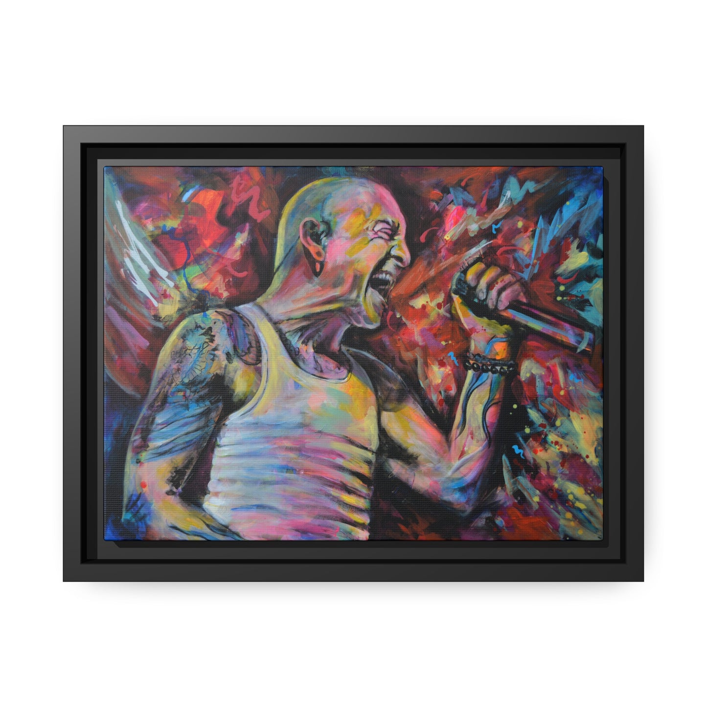 Chester Bennington Matte Canvas, Black Frame