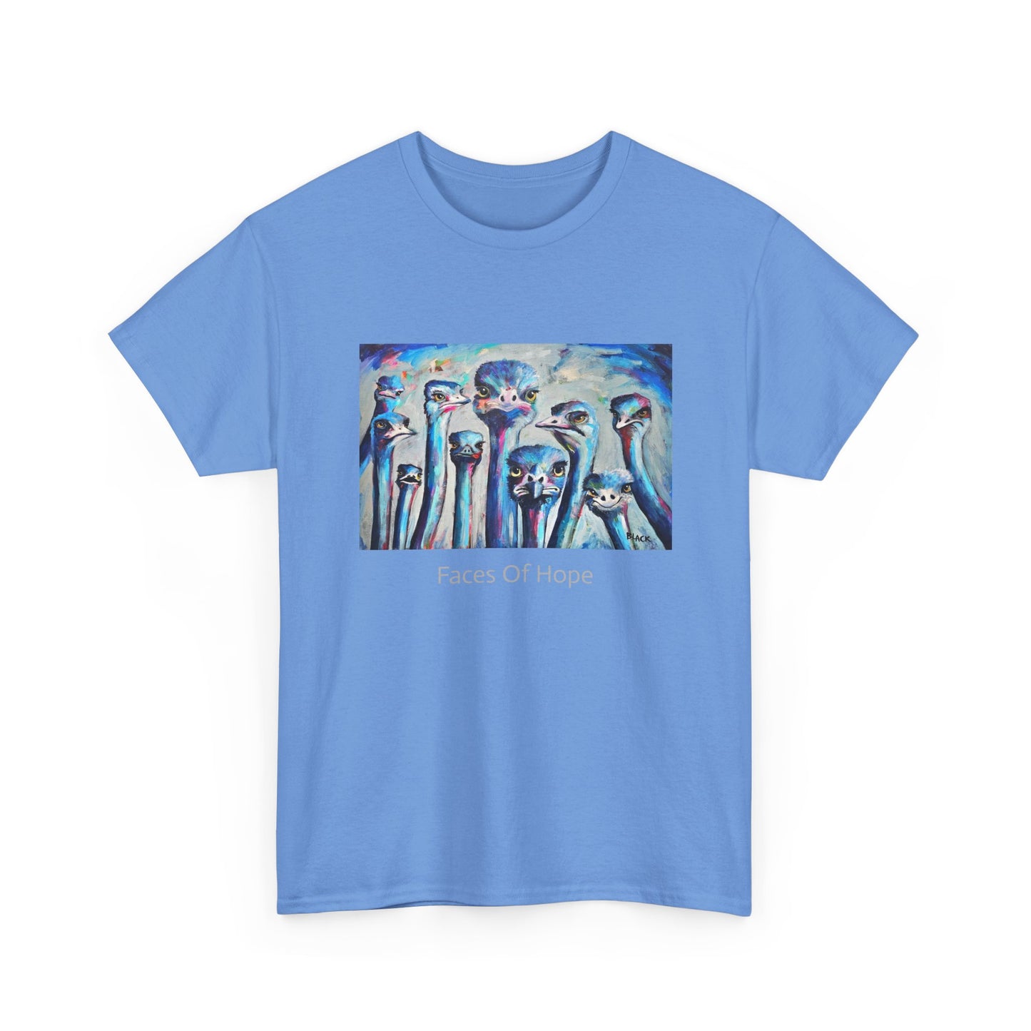 Faces Of Hope - Unisex Heavy Cotton Shirt, Ostrich Lovers T-shirt , Unique Artwear