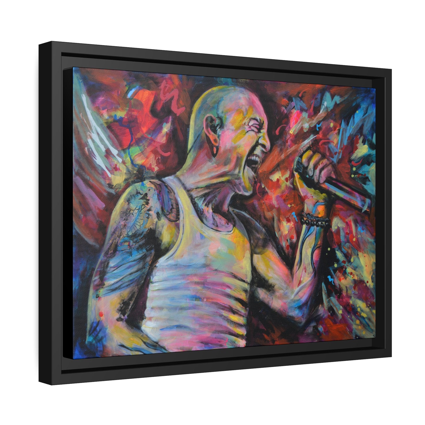 Chester Bennington Matte Canvas, Black Frame