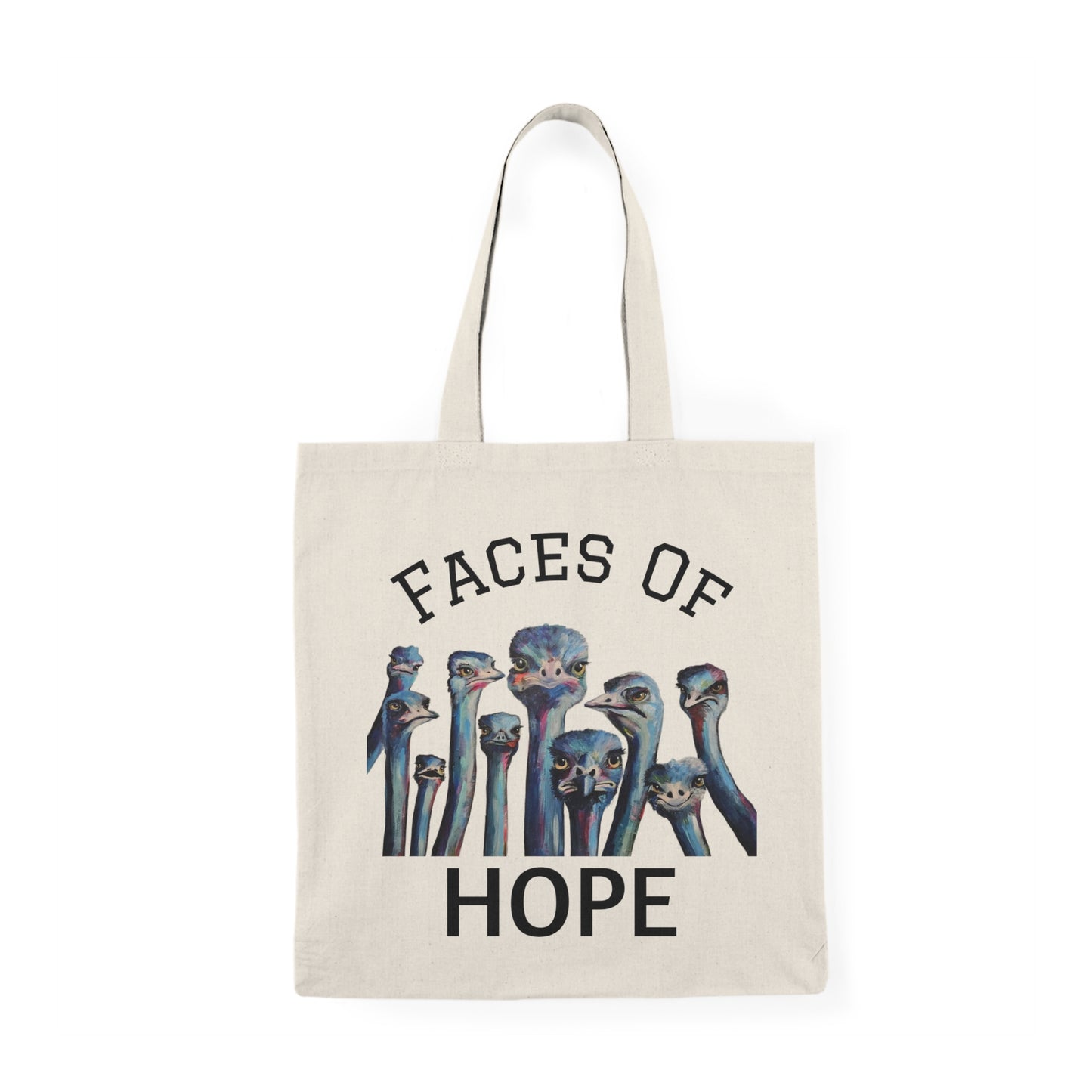 Faces Of Hope-Inspiring Natural Tote Bag, Eco-Friendly Shopping, Gift for Her, Reusable Grocery Bag, Boho Style Tote