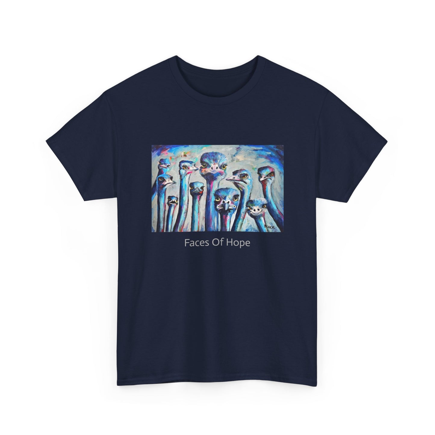 Faces Of Hope - Unisex Heavy Cotton Shirt, Ostrich Lovers T-shirt , Unique Artwear
