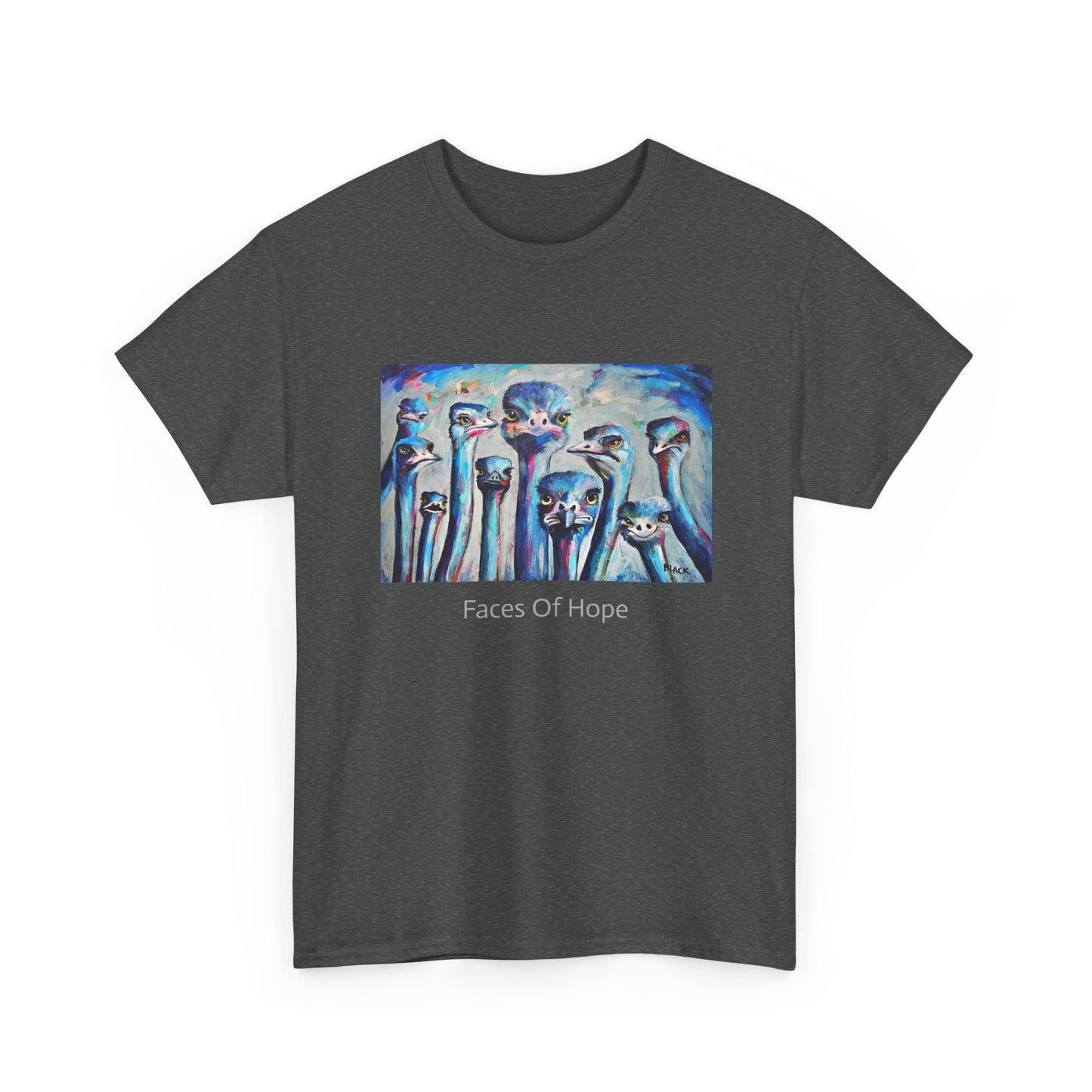 Faces Of Hope - Unisex Heavy Cotton Shirt, Ostrich Lovers T-shirt , Unique Artwear