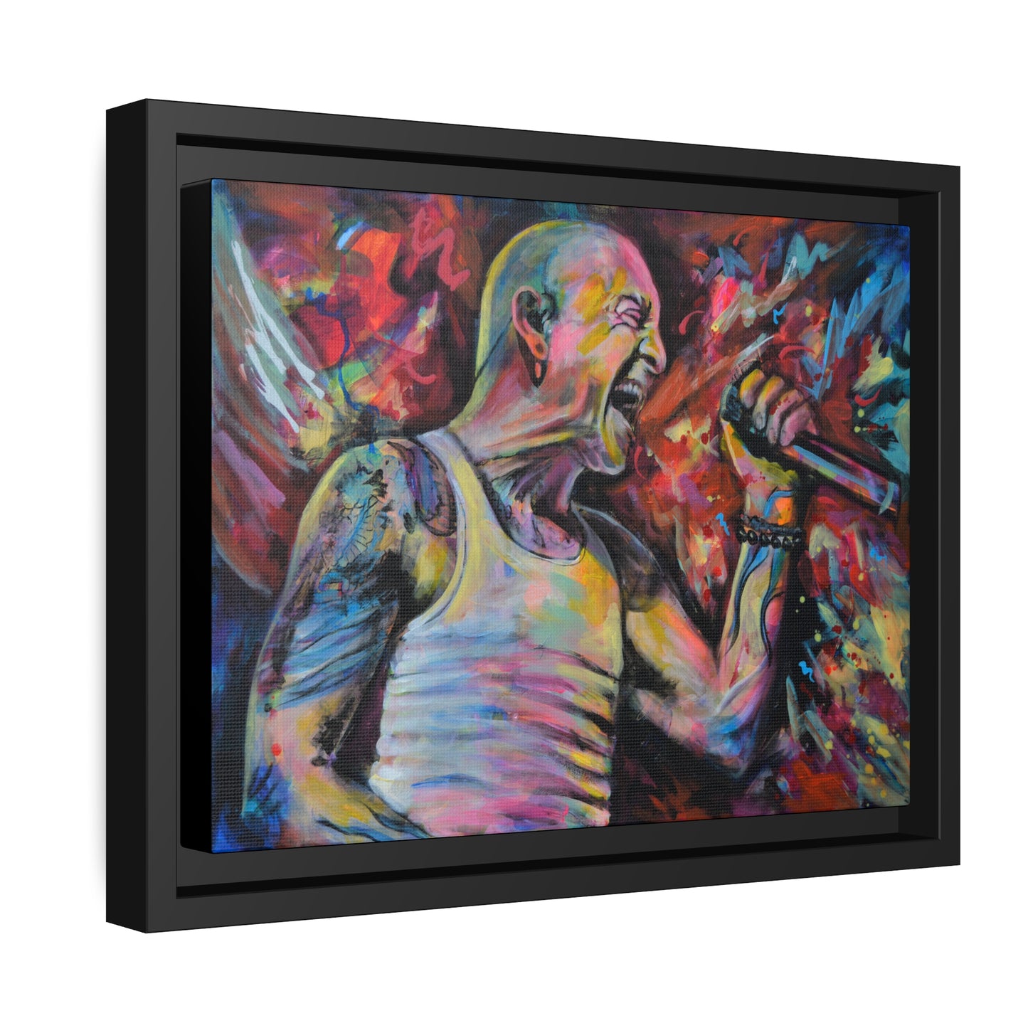 Chester Bennington Matte Canvas, Black Frame