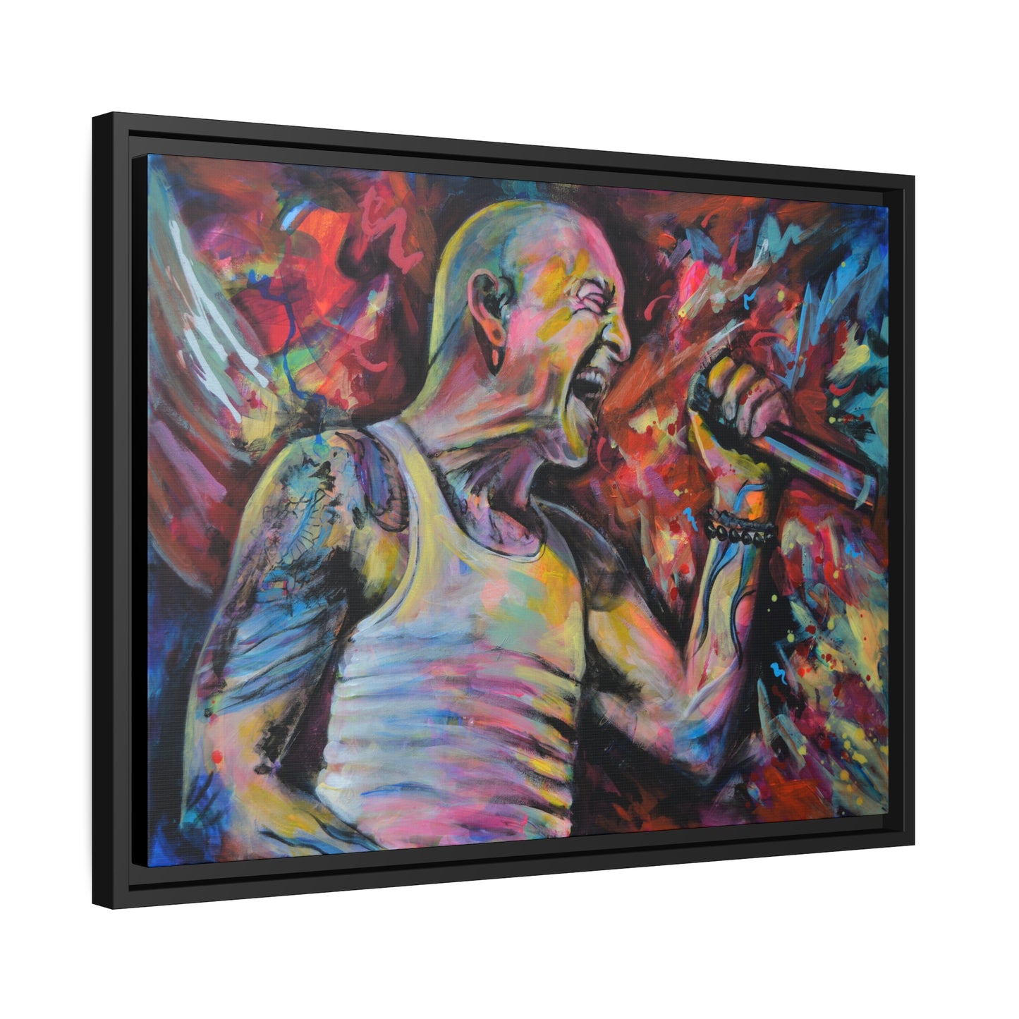 Chester Bennington Matte Canvas, Black Frame