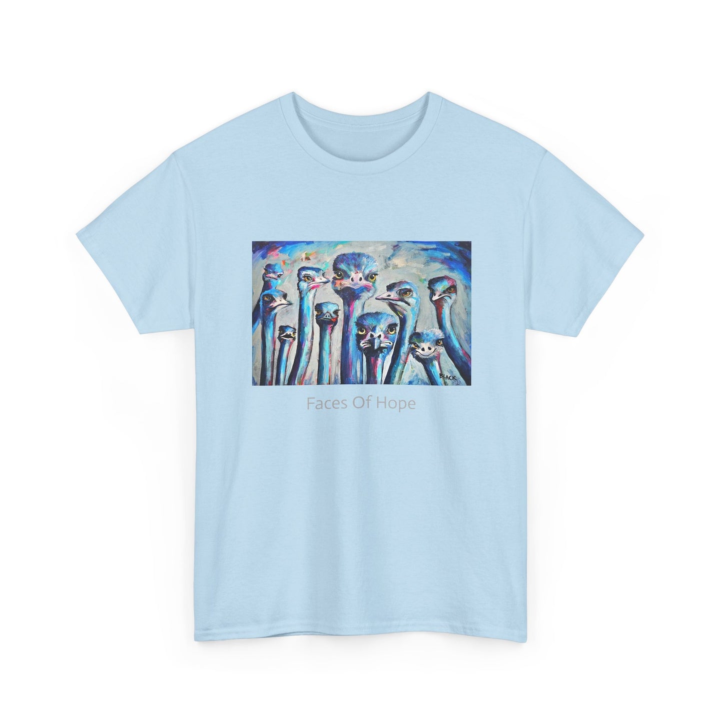 Faces Of Hope - Unisex Heavy Cotton Shirt, Ostrich Lovers T-shirt , Unique Artwear